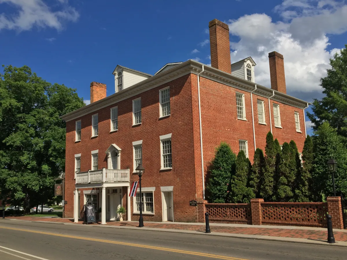 The historic Hale Springs Inn, built in 1824, on Main Street in downtown Rogersville, TN.