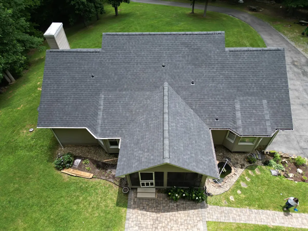 A residential roof in Rogersville, Tennessee — Hawkins County's second-oldest town.
